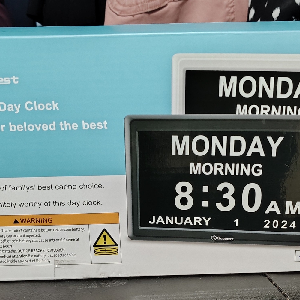 Blue and White Day Clock